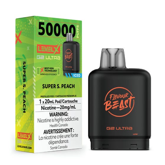 Flavour Beast LEVEL X G2 Ultra 50K Pod - Super S Peach Iced 20mg